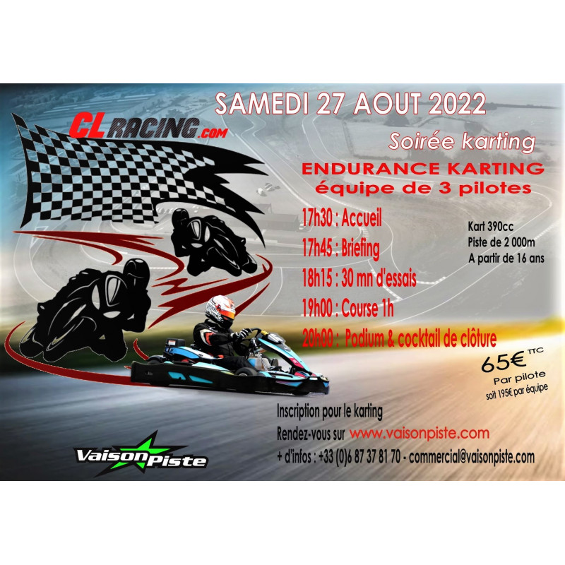 Soirée Karting Samedi 27 Aout 2022 - Endurance Karting